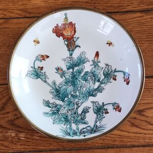 Nora Fenton Hong Kong designs handpainted decorative plate brass encased…